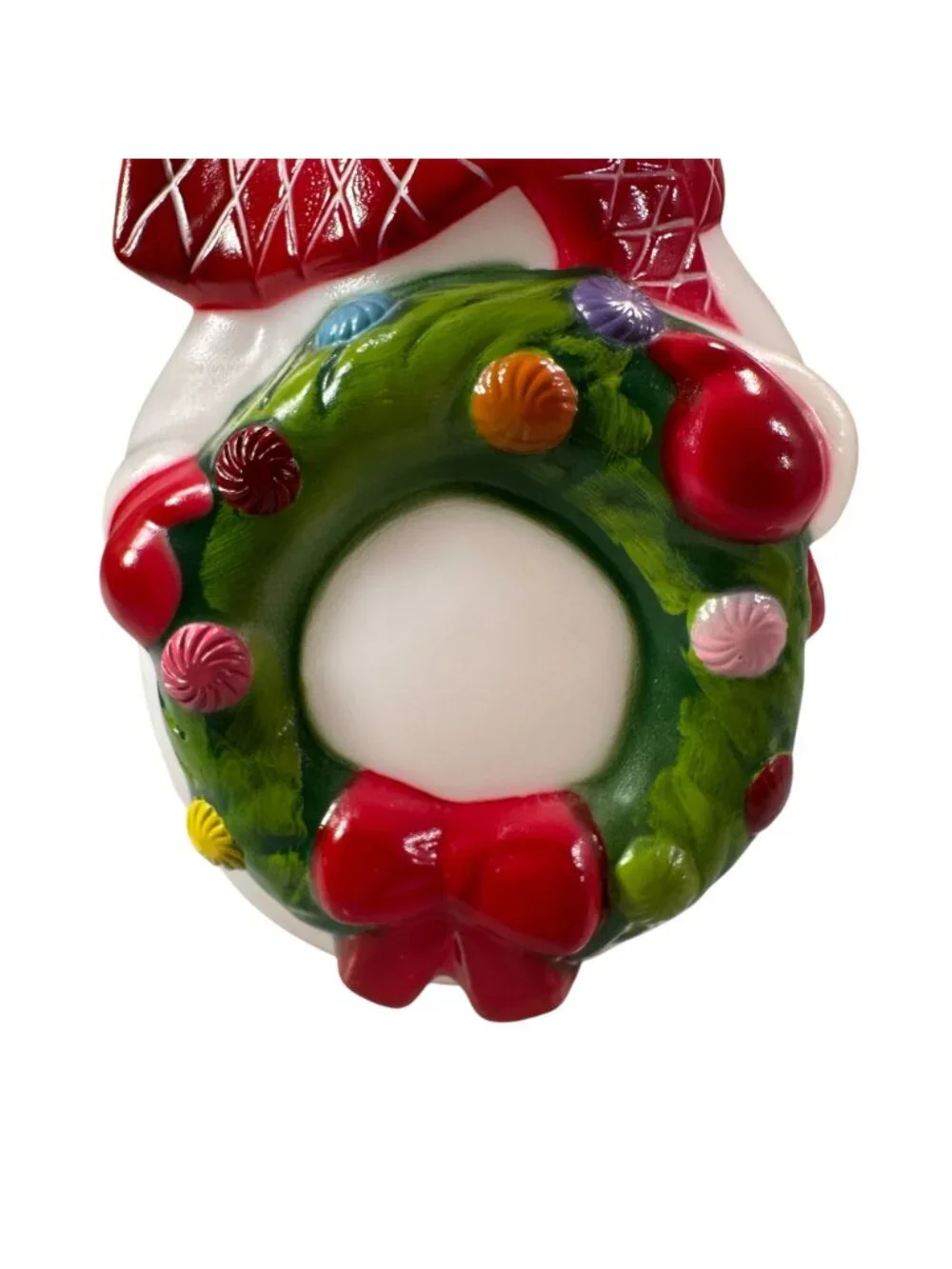 Mr Christmas Snowman Blow Mold Nostalgic Decoration Wreath Black Hat Holiday